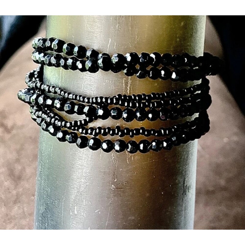 Premier Designs Black Multi-Strand Beaded Bracelet